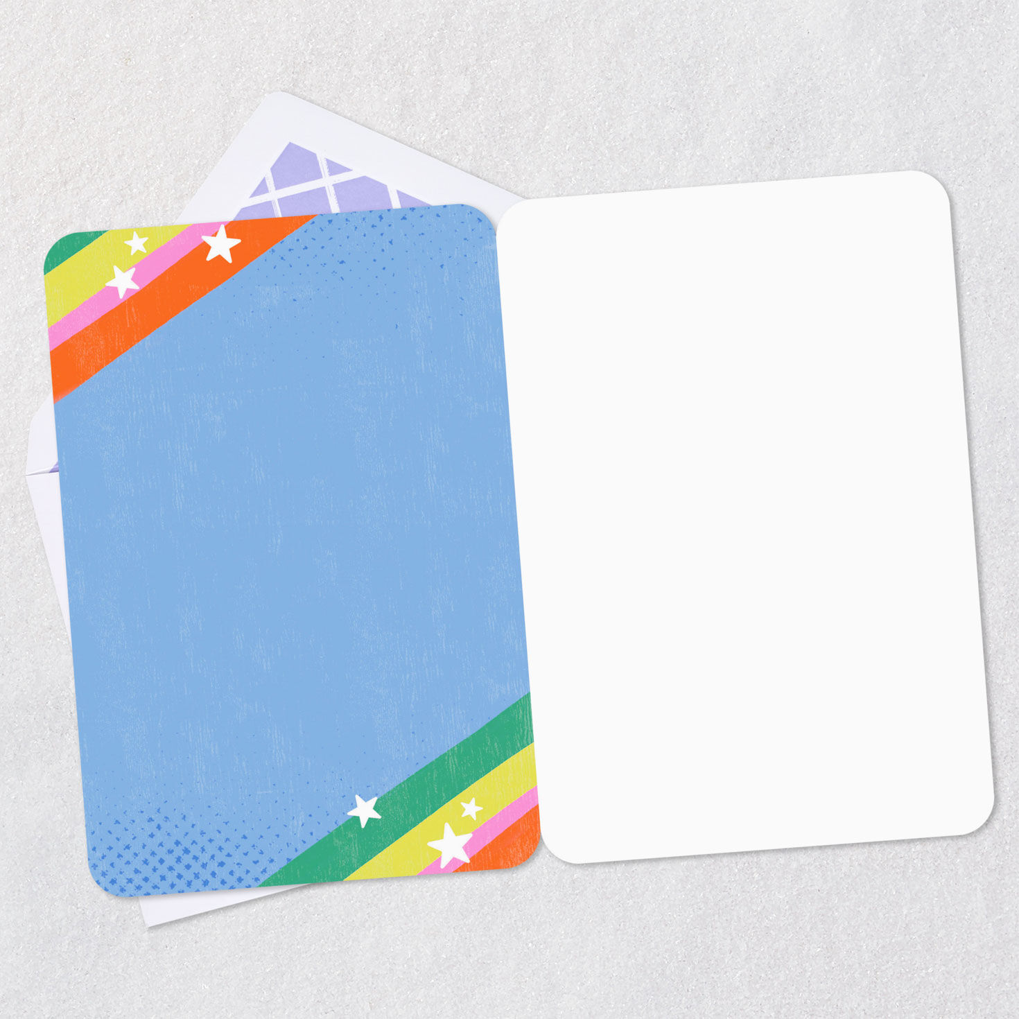 Exclamation Points and Stars Blank Card Open card with envelope image number 2