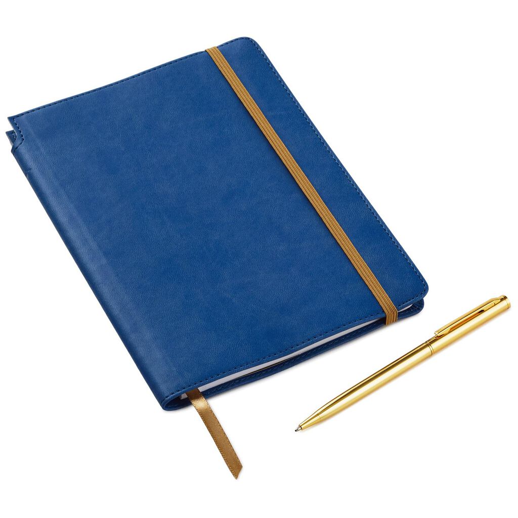 Classic Navy Blue Faux Leather Journal With Pen Journals Hallmark
