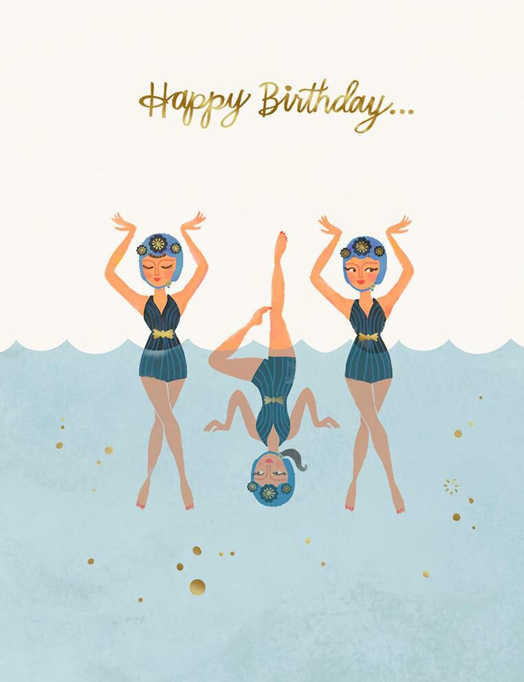 Fearless Fun Swimmers Birthday Card