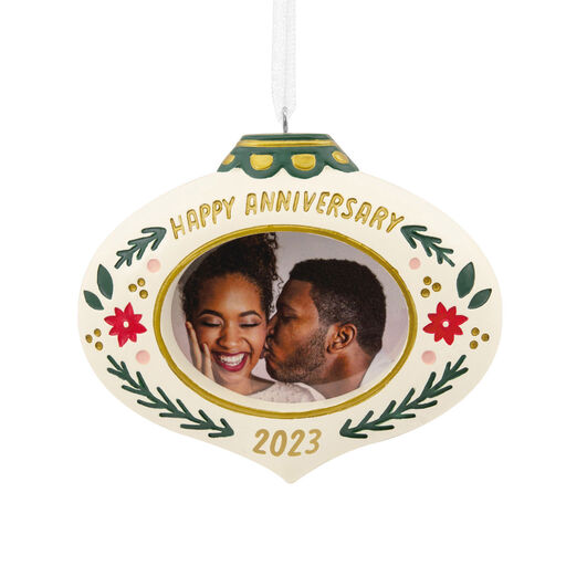 Happy Anniversary 2023 Photo Frame Hallmark Ornament, 