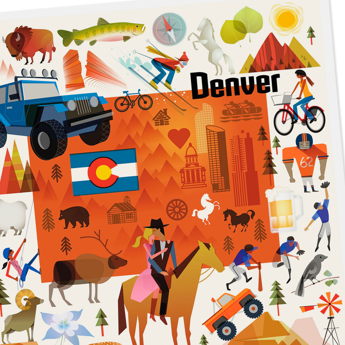 Denver, Colorado Icons Blank Card Greeting Cards Hallmark