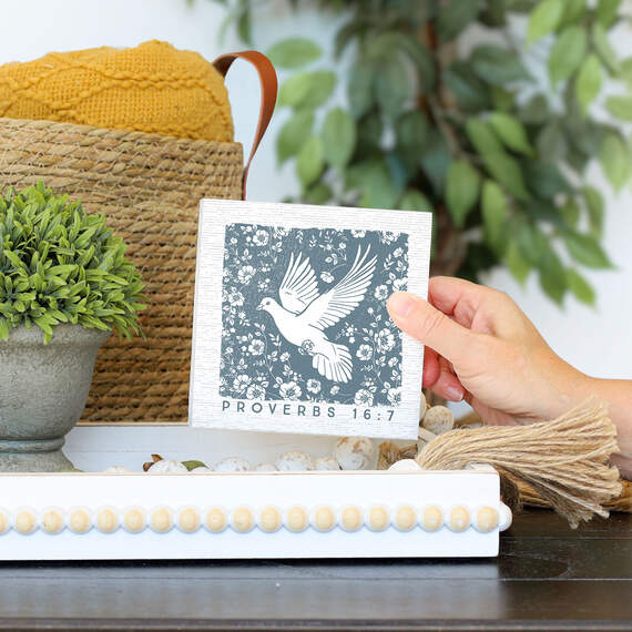 Sincere Surroundings Proverbs Dove Wood Block Sign - Plaques & Signs ...