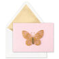 Gold Butterfly on Pink Blank Note Cards Card with envelope image number 1