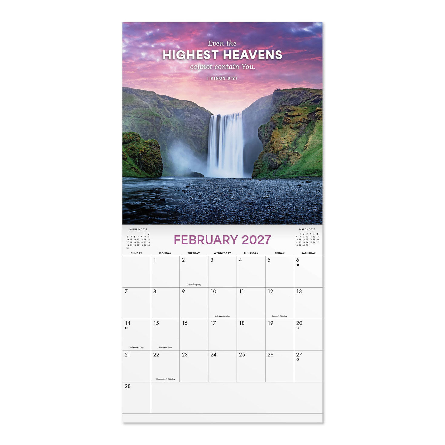 The Heavens Nature 2027 12-Month Wall Calendar inside spread image number 4