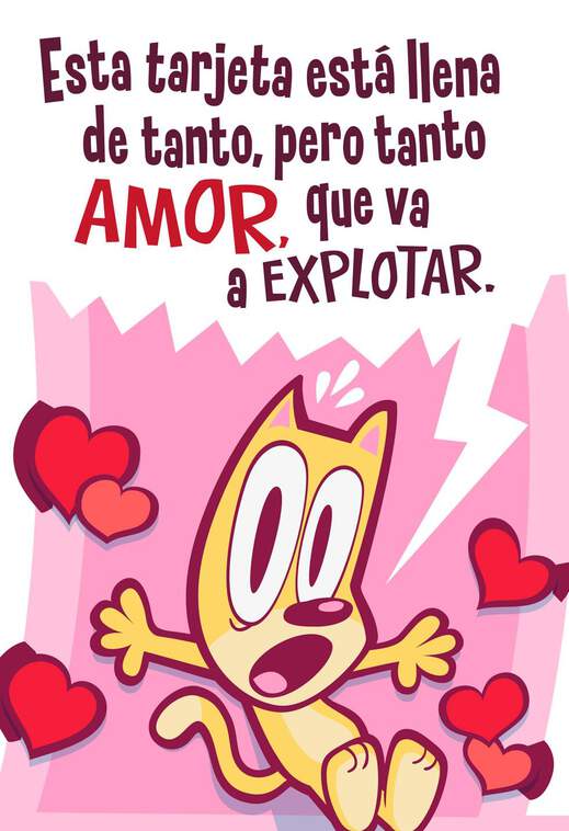Love Explosion Spanish Valentine's Day Card, , large image number 1