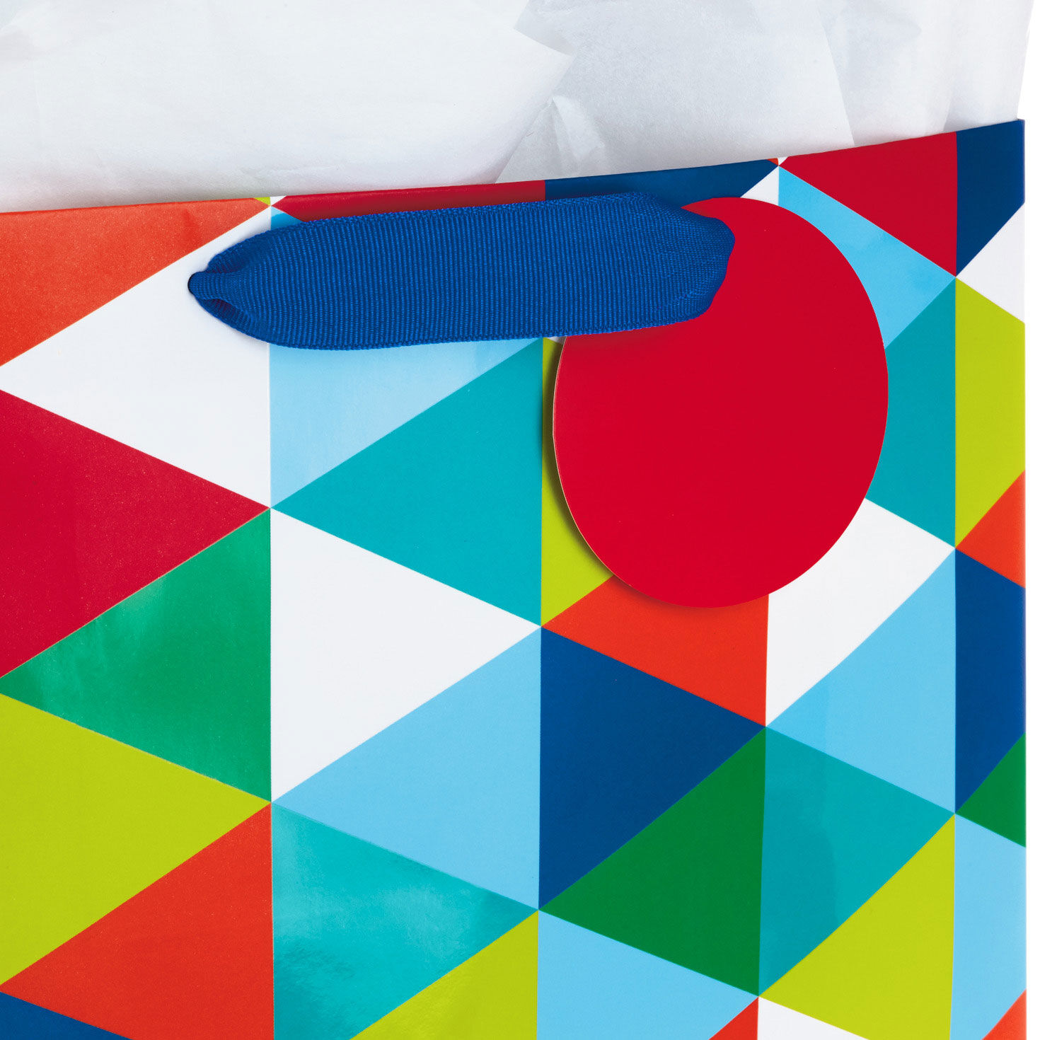 Colorful Geometrics Large and XL Gift Bags Trio upclose view image number 7