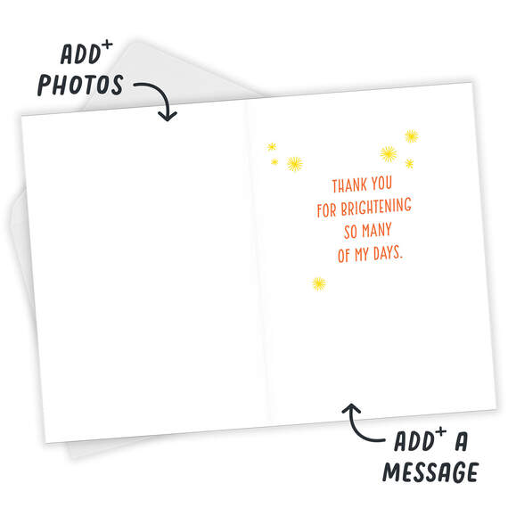 Personalized Thank You for Brightening My Days Folded Photo Card, , large image number 4