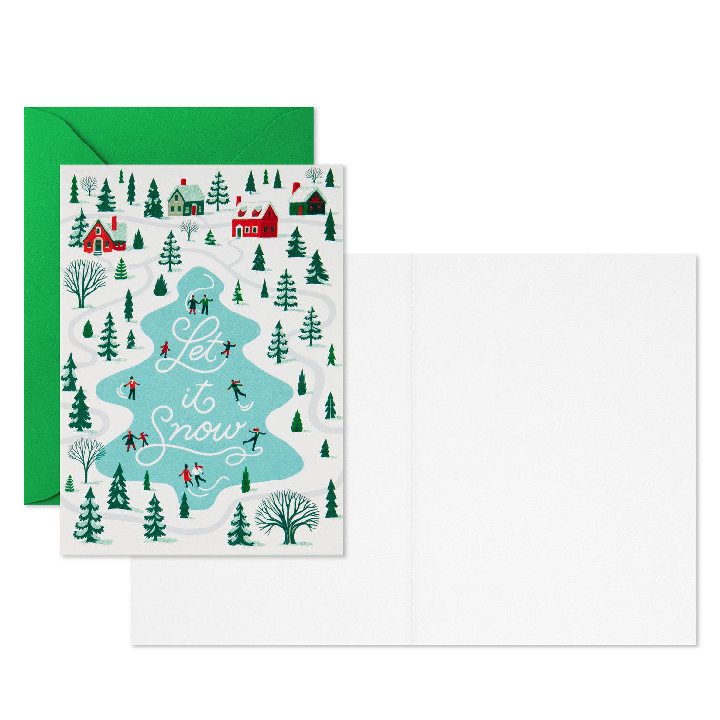 Village and Pond Blank Boxed Holiday Note Cards Card Front with Sentiment image number 3