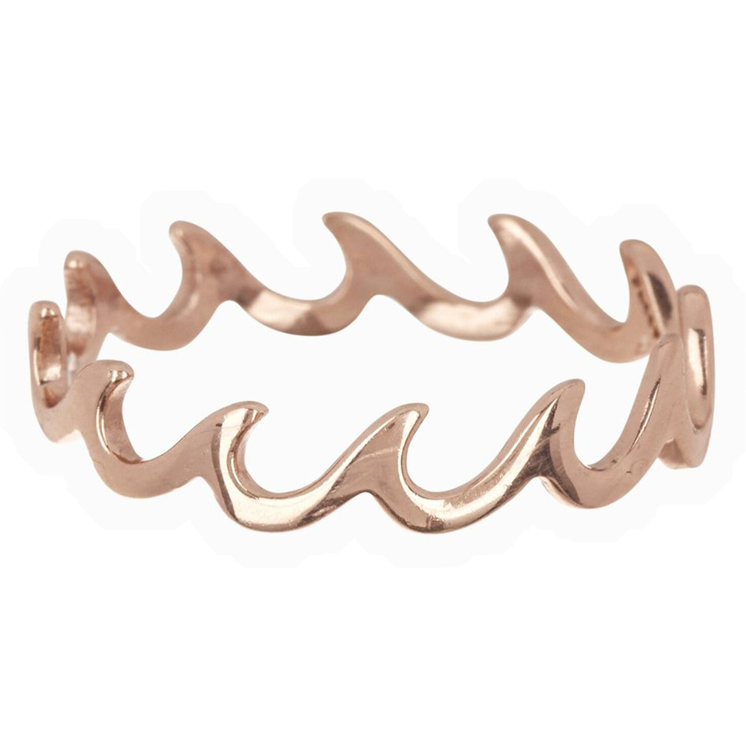 Pura Vida Rose Gold Wave Band Ring Rings Hallmark