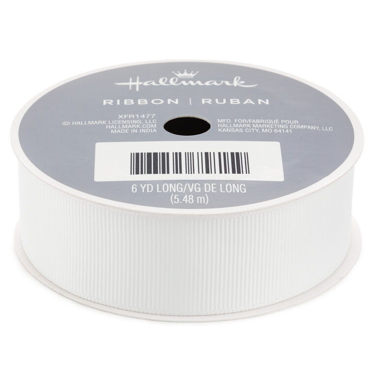 White Grosgrain Ribbon, 18'