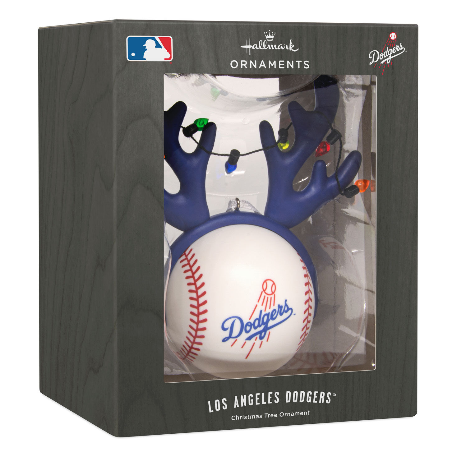 Dodgers Reindeer Baseball Christmas Ornament package front image number 7