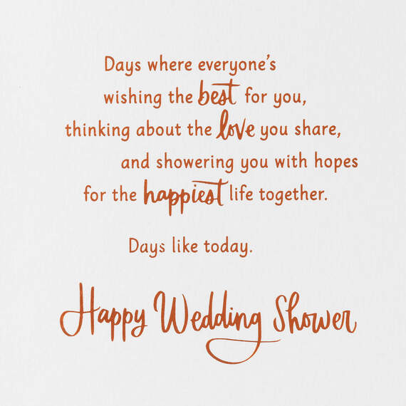 Enjoy the Days to Come Wedding Shower Card, , large image number 2