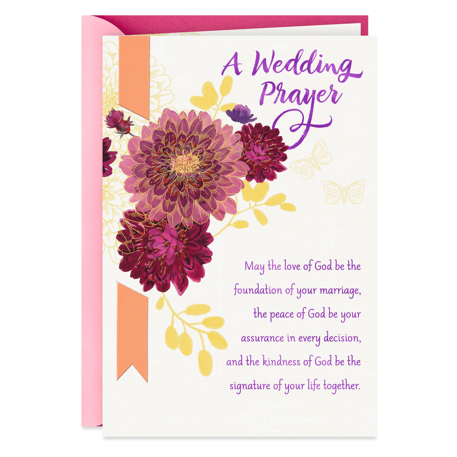 A Prayer for Love and Happiness Always Religious Wedding Card