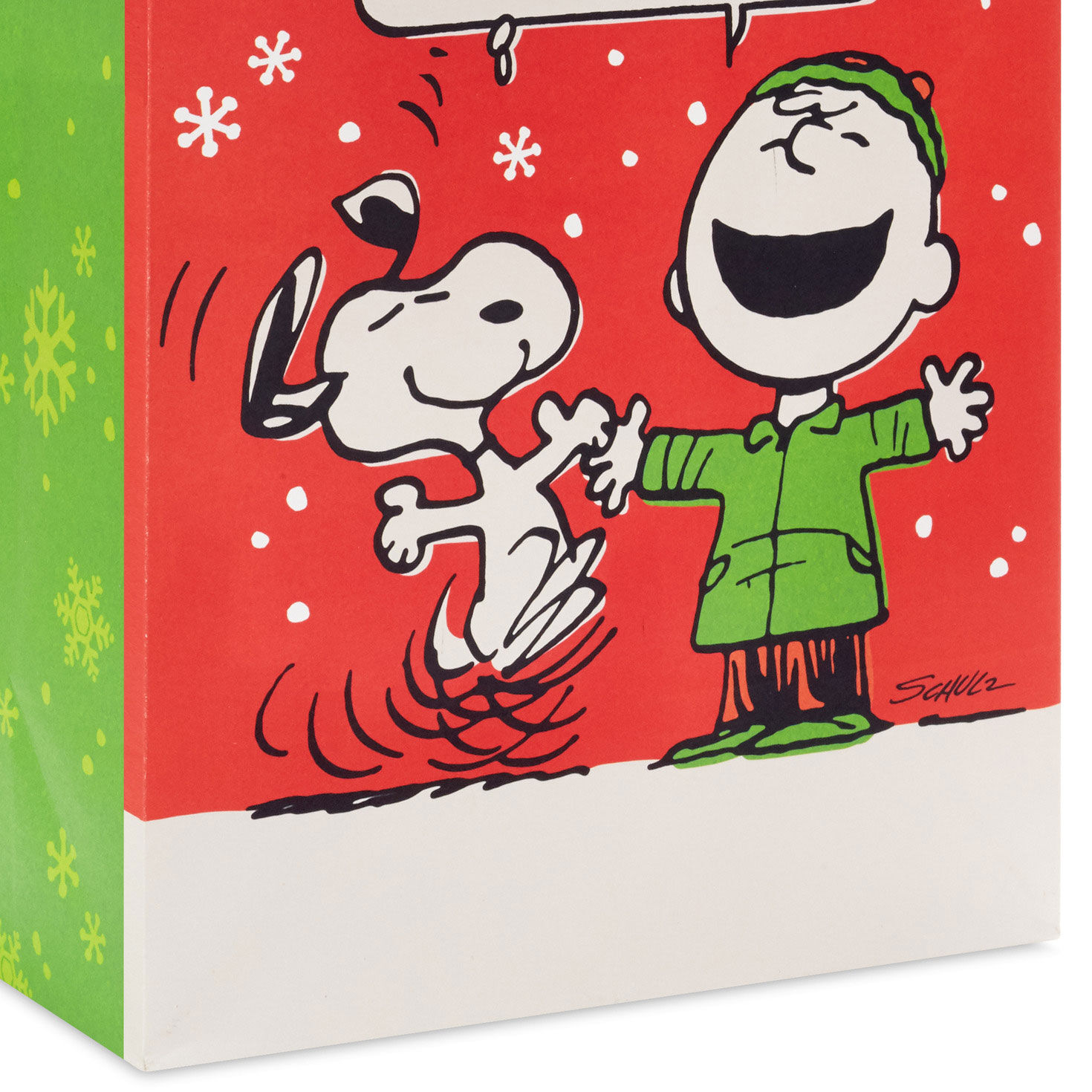 Vintage Peanuts 2-Pack Large Christmas Gift Bags Base/Side Detail image number 5
