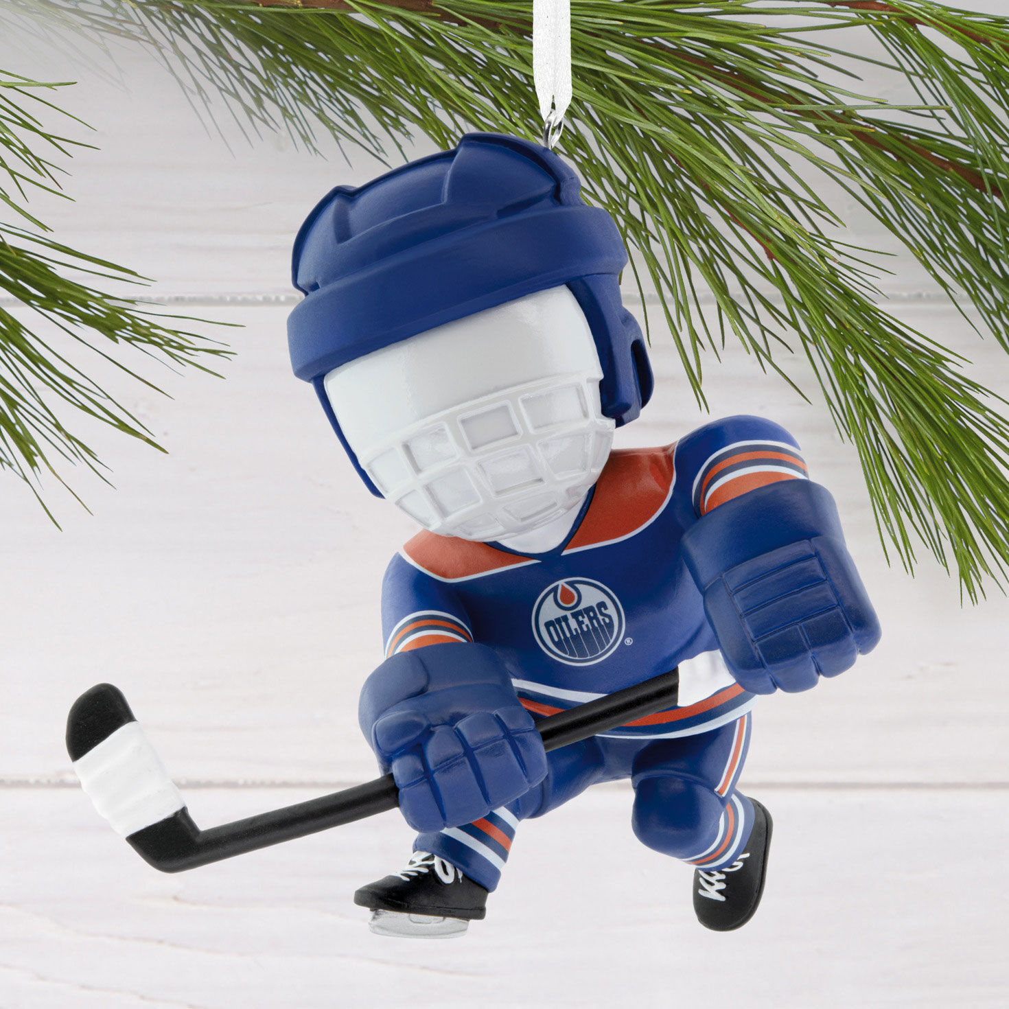 Edmonton Oilers Hockey Player Christmas Ornament hanging on tree image number 2