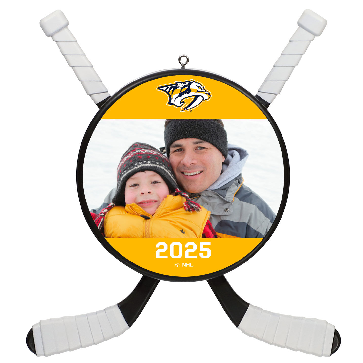 NHL Nashville Predators® Hockey Personalized Ornament, Custom Photo and Text