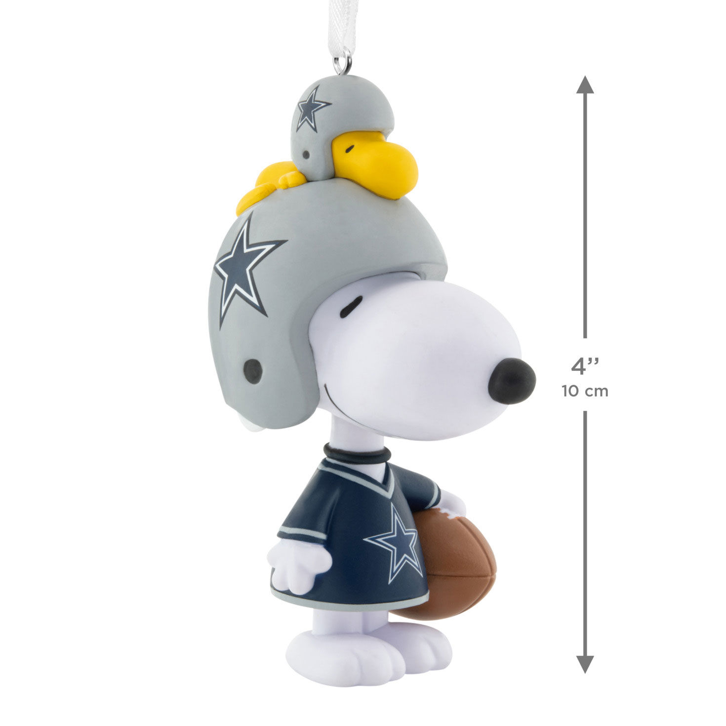 Snoopy Dallas Cowboys Christmas Ornament measurement image number 3