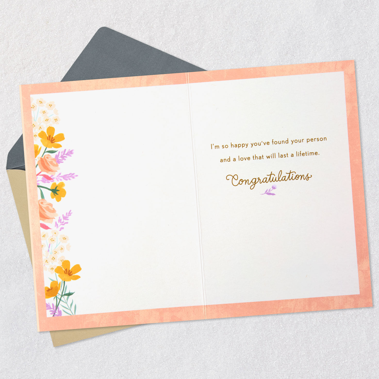 Flower Bouquet Sister Wedding Card Open card with envelope image number 3