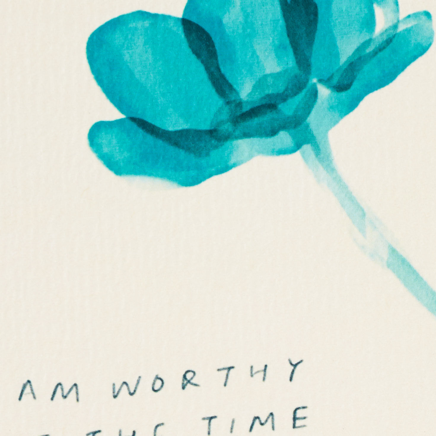 Teal Abstract Blooms on Blush Support Card Card Front Detail image number 4