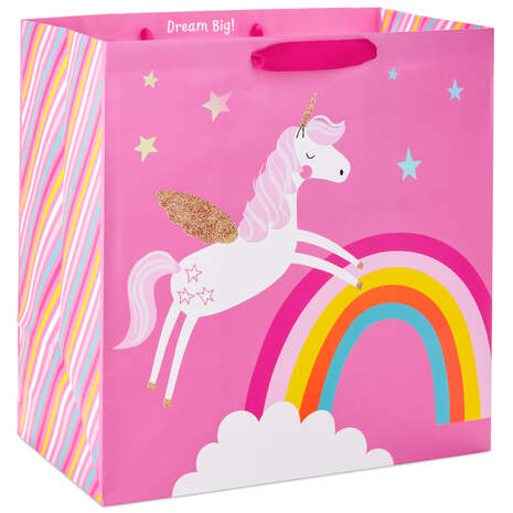 Unicorn Rainbow Extra-Deep Gift Bag, 15", , large