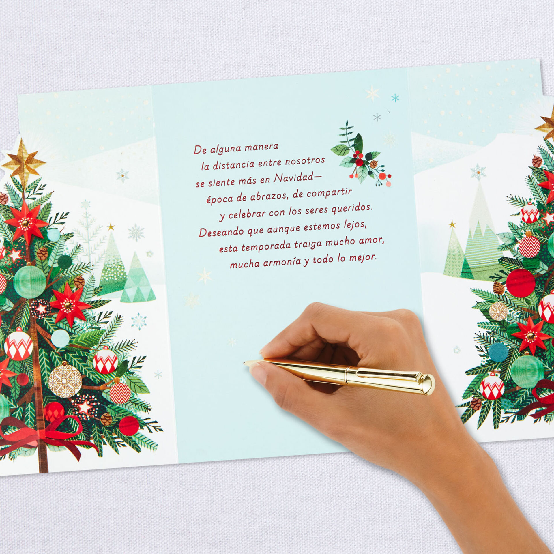 Merry christmas spanish greetings cards say navidad feliz spain these used Even Though We're Far Apart Spanish-Language Christmas Card - Greeting