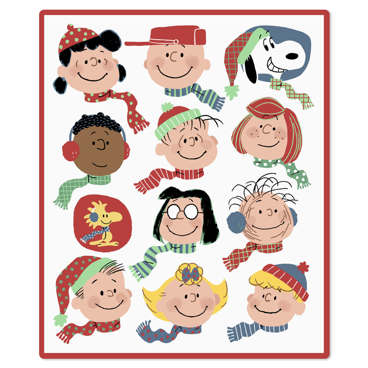 Peanuts Gang Portraits Holiday Throw Blanket 50x60 Pillows Blankets Hallmark