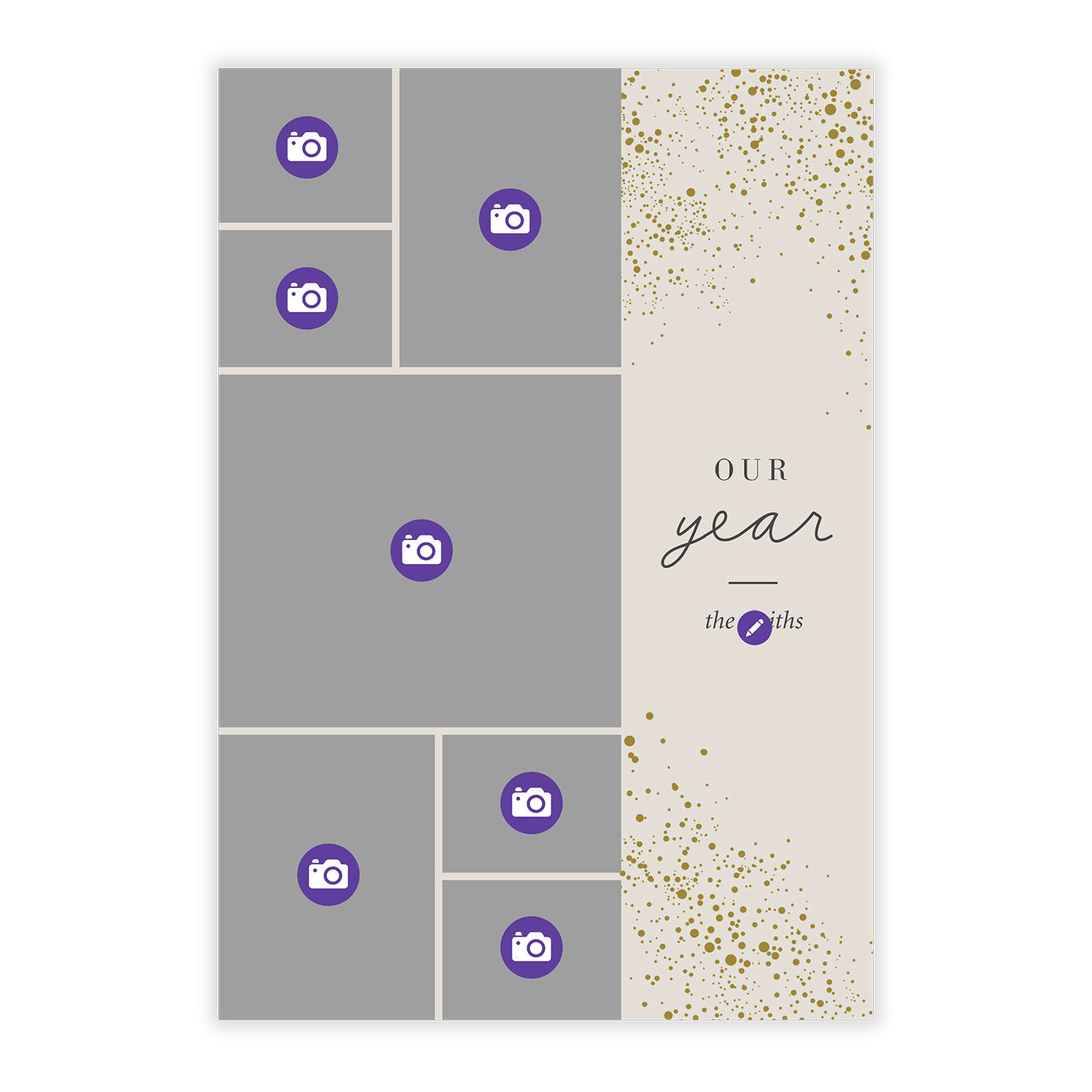 Gold Shimmer Our Year Flat Holiday Photo Card, , large image number 5