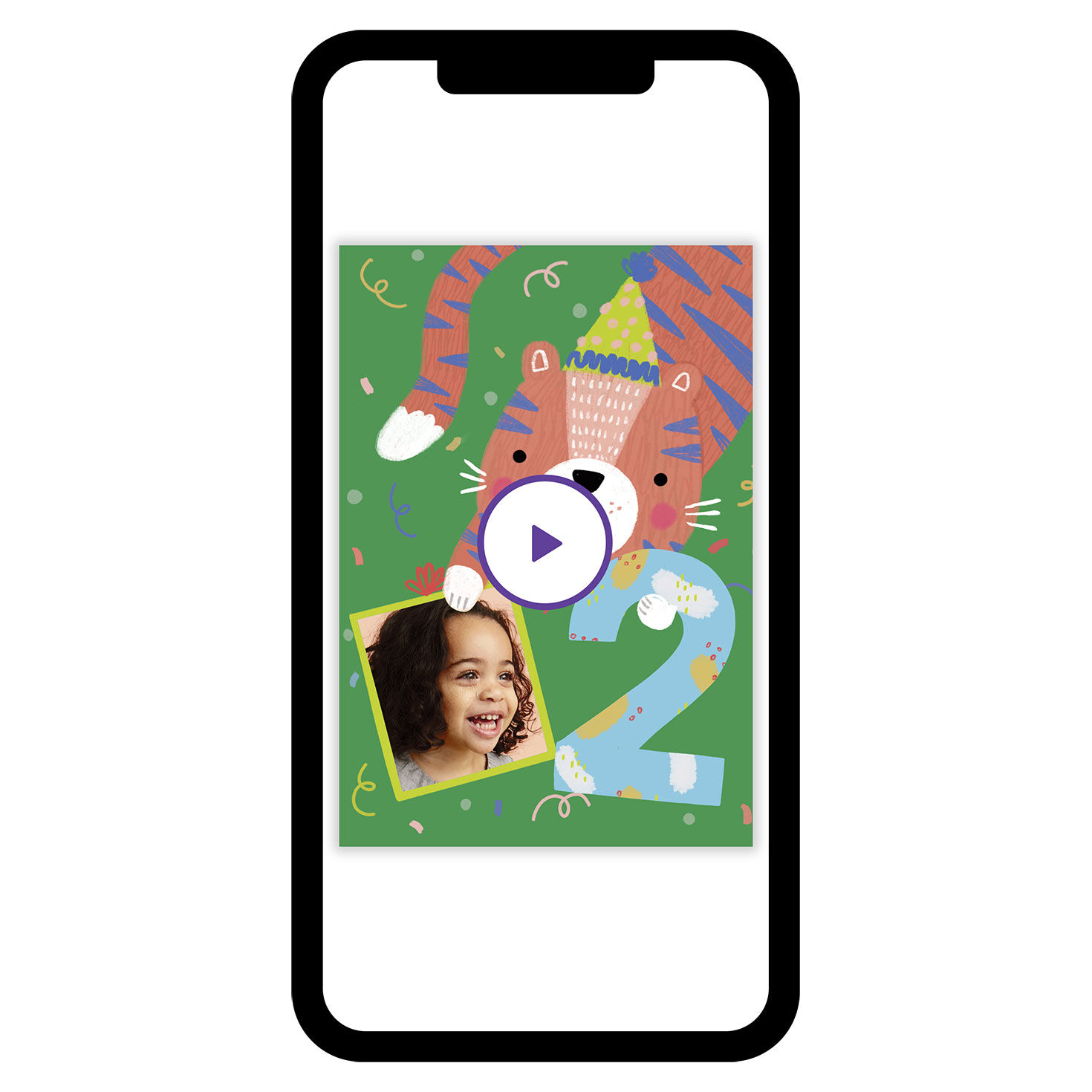 Festive Tiger 2nd Birthday eCard