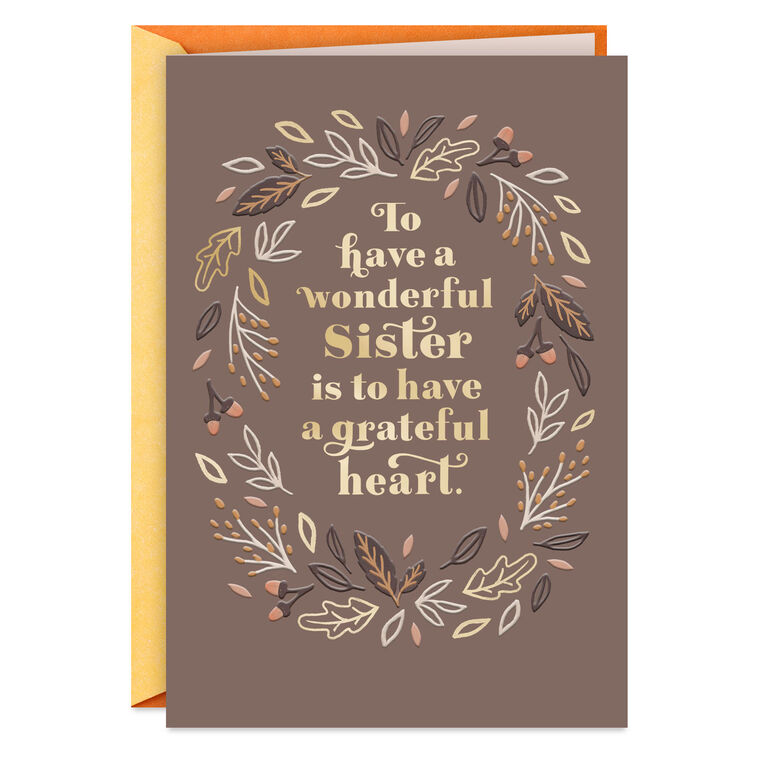 A Grateful Heart Thanksgiving Card for Sister
