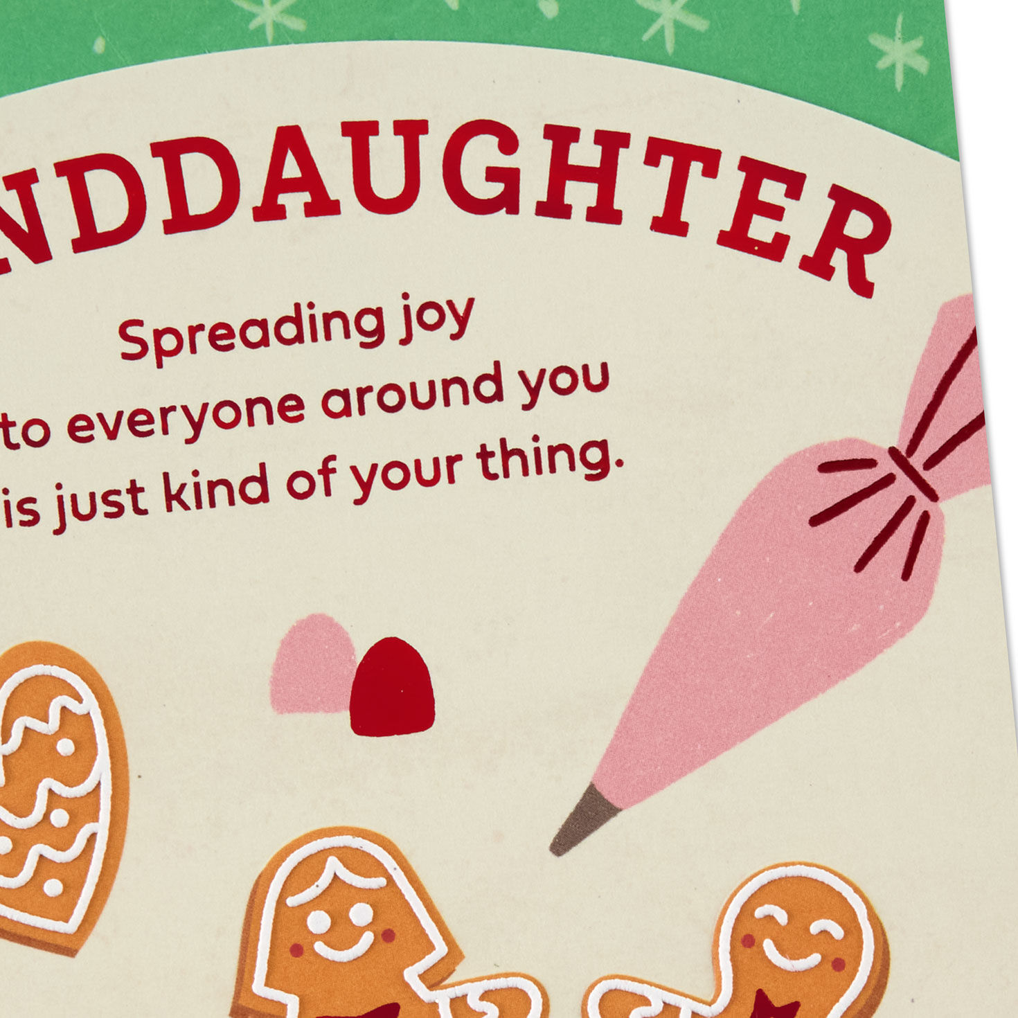 Gingerbread Men Christmas Card for Granddaughter Card Front Detail image number 5