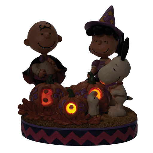 Jim Shore Peanuts Gang Halloween Figurine With Light, 5.55", 