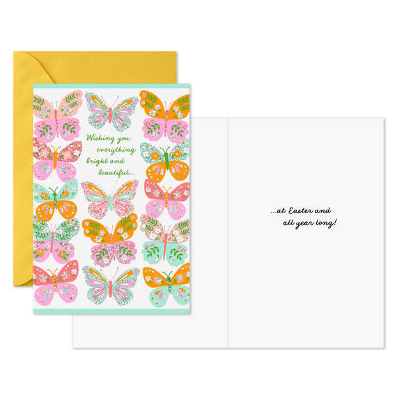 Floral Butterflies Easter Cards, Pack of 6, , large image number 2