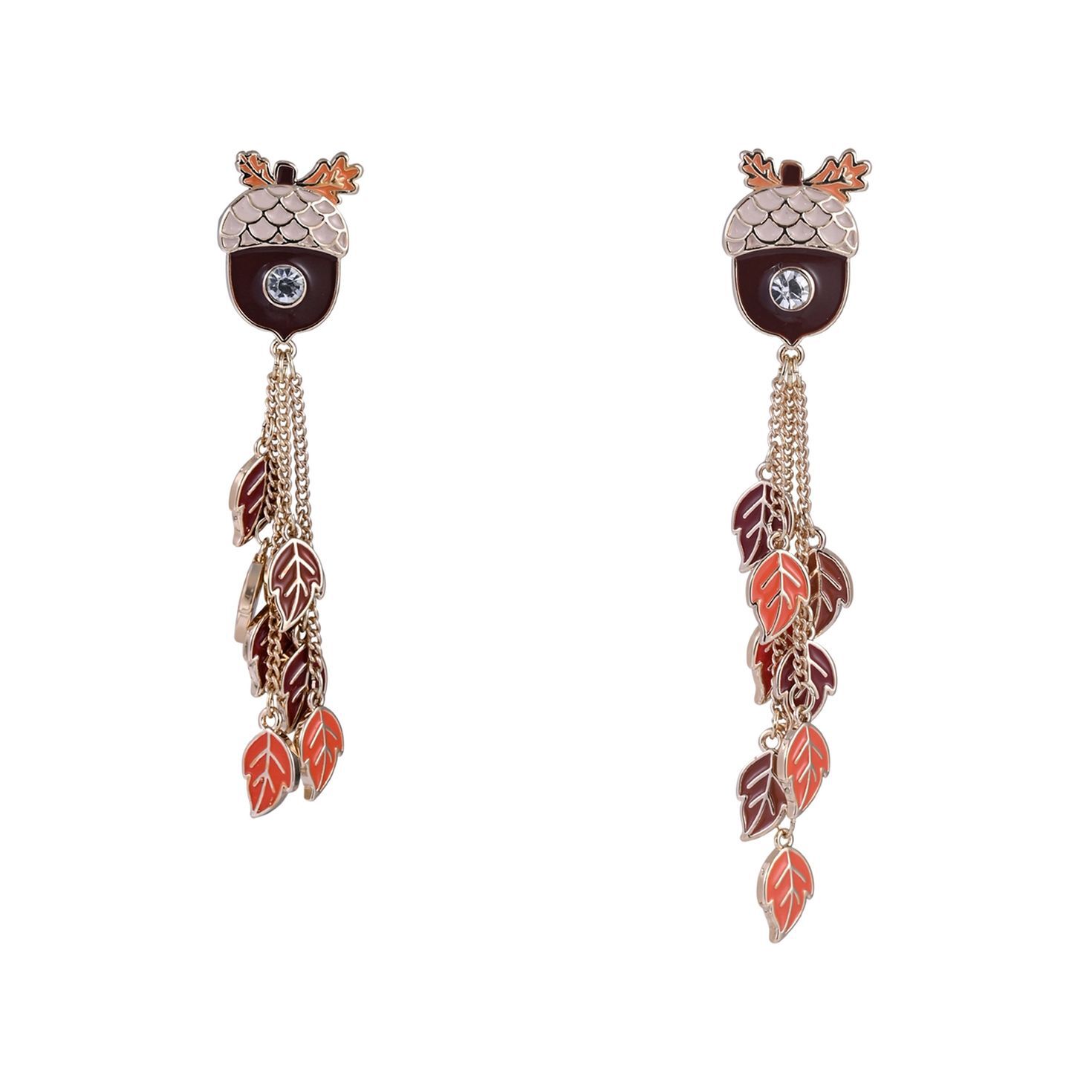 Acorn & Leaf Linear Earrings front image number 3