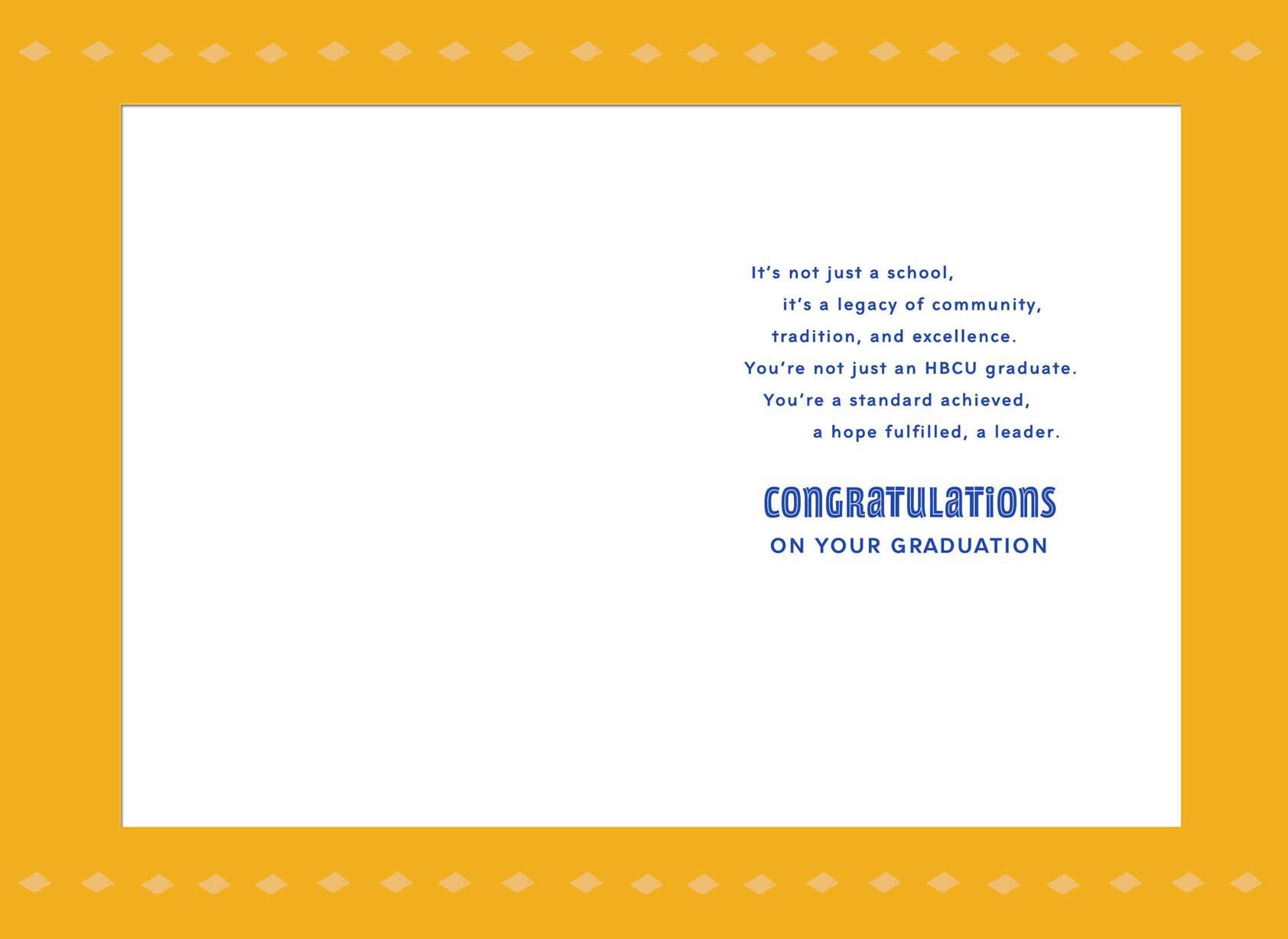 Pride, History, Purpose HBCU Graduation Card