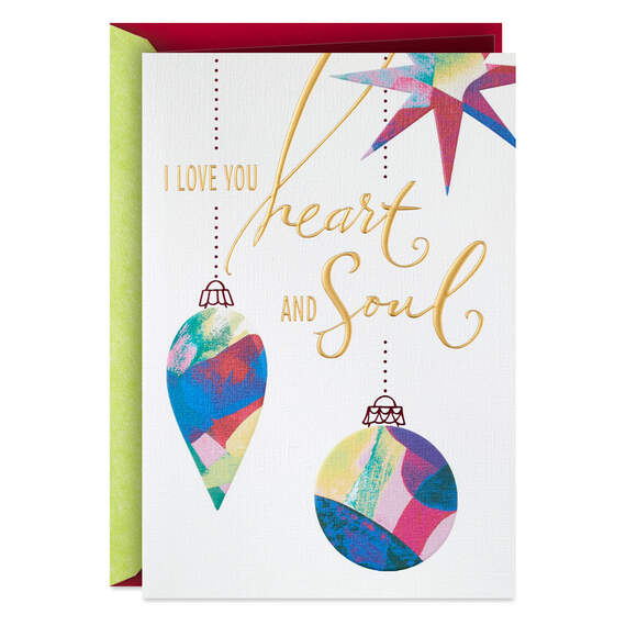 Love You Heart and Soul Romantic Christmas Card for Him