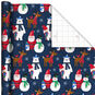 Santa and Friends on Navy Jumbo Christmas Gift Wrap  image number 1