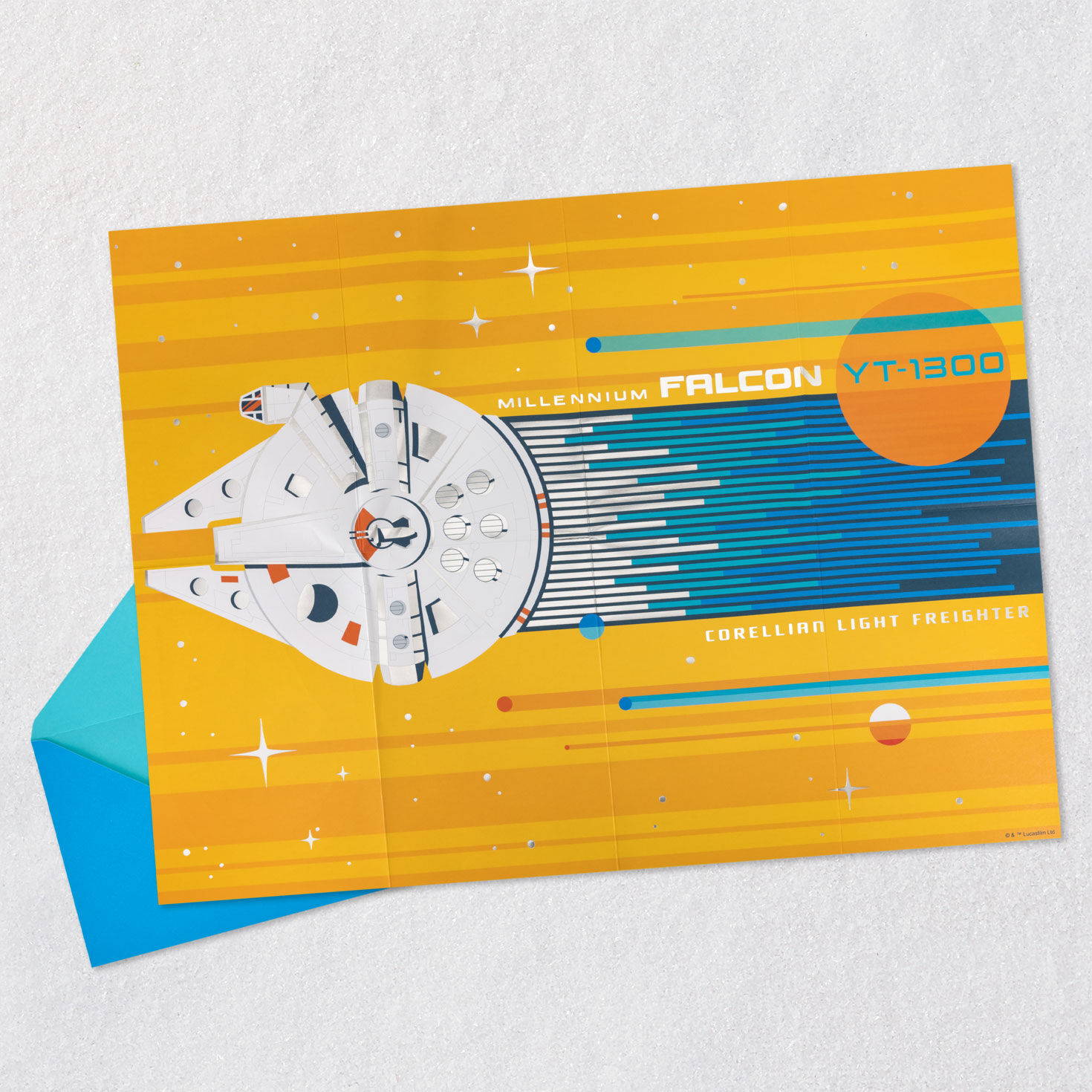 Star Wars Birthday Card for Kids With Fold-Out Poster Open card with envelope image number 5