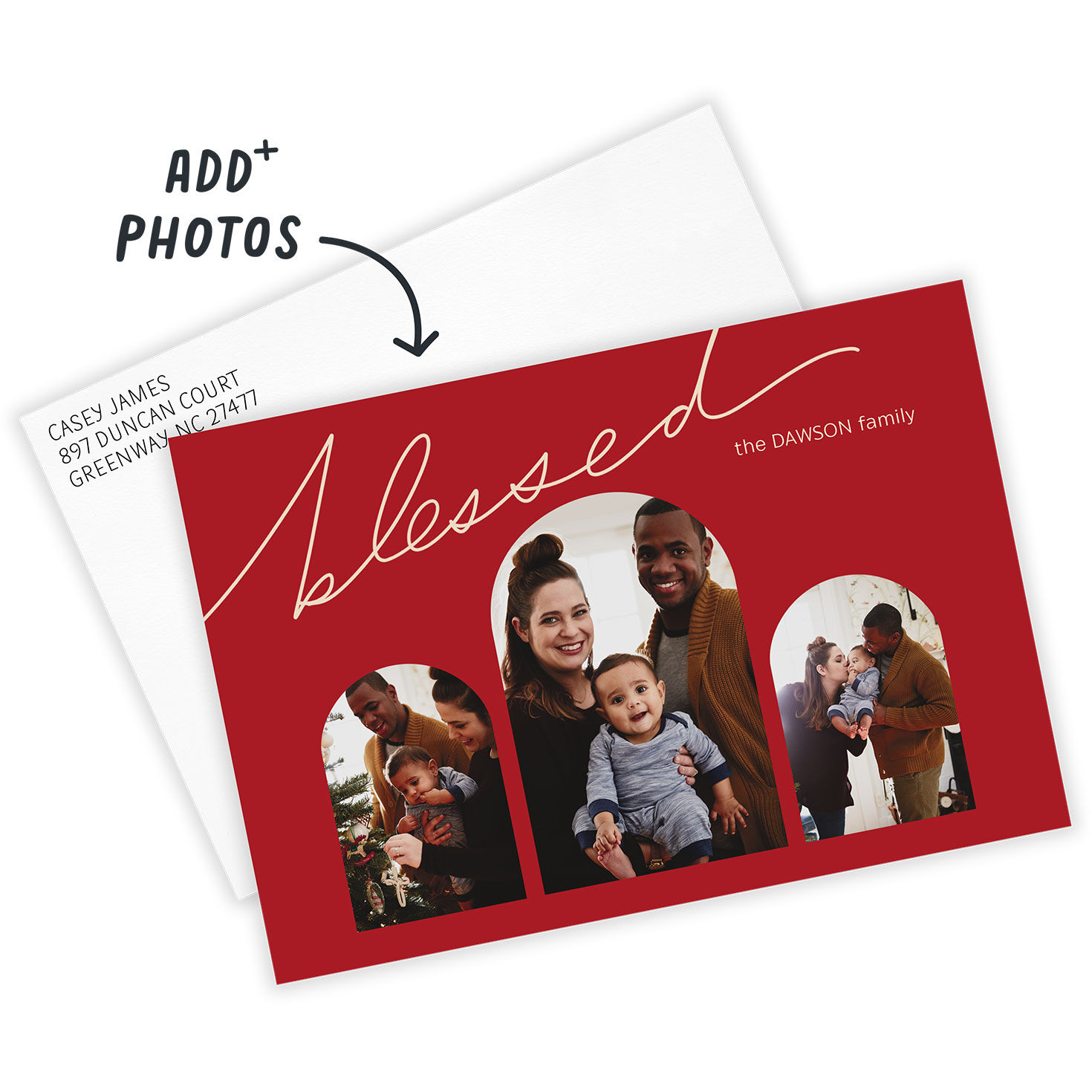 Blessed Arches Flat Christmas Photo Card, , large image number 3