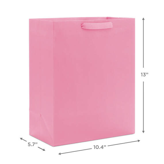 13" Pink Large Gift Bag, Light Pink, large image number 3
