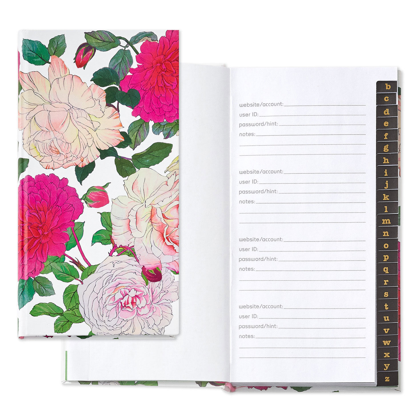 Floral Password Keeper Book front and inside spread image number 2