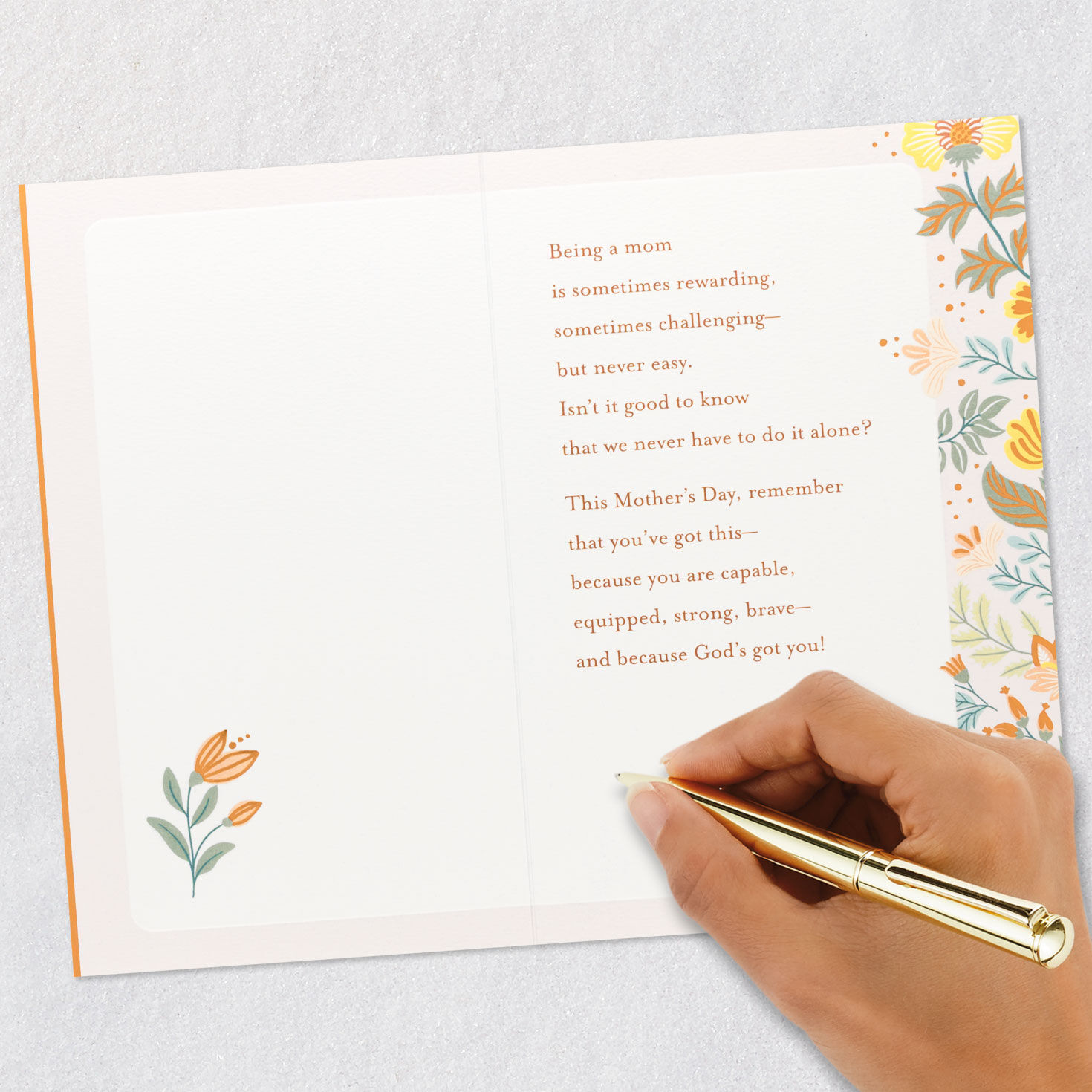 Retro Flowers Religious Mother's Day Card for Mom Signing card image number 6