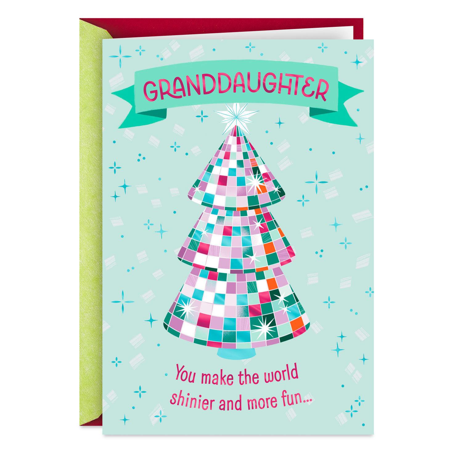 You Make the World Shinier and More Fun Christmas Card for Granddaughter