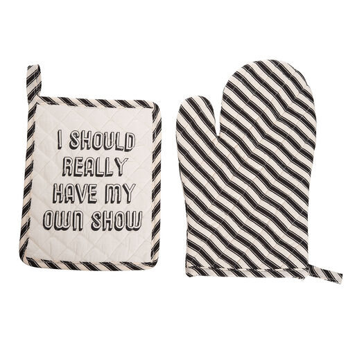 My Own Show Pot Holder and Oven Mitt, Set of 2, 