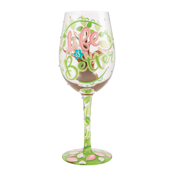 Lolita Life Is Better With Family Wine Glass, 15 oz.