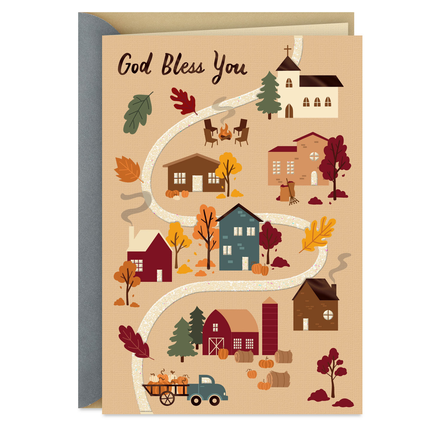 Season of Grateful Hearts Religious Thanksgiving Card
