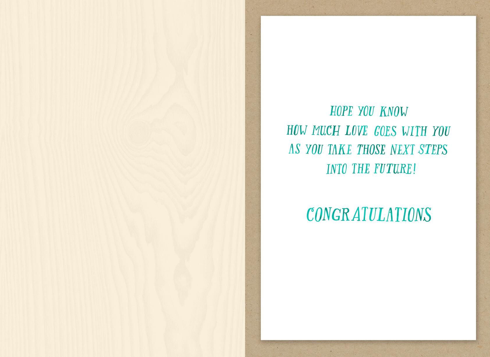 Heart With World Map Graduation Congratulations Card