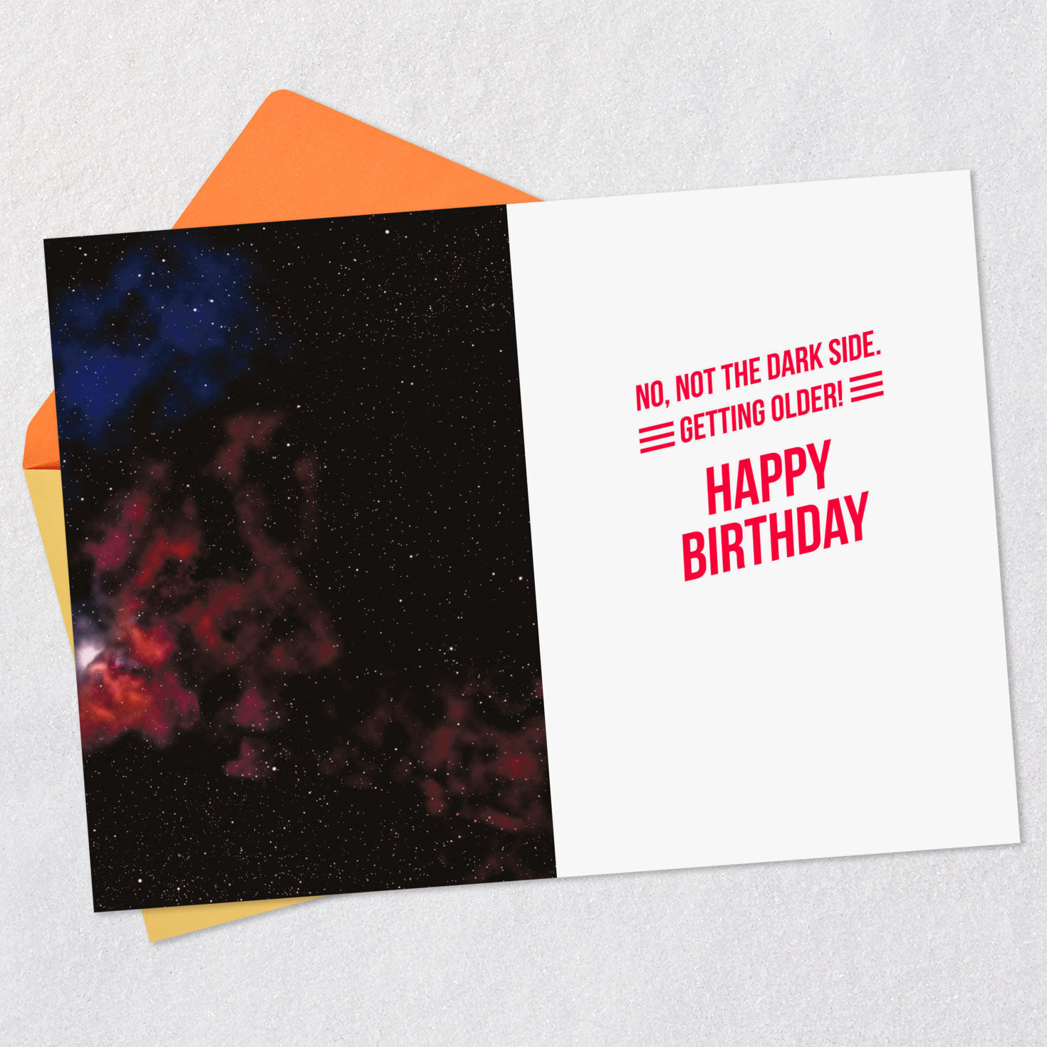 Black Darth Vader Star Wars Birthday Card Open card with envelope image number 3