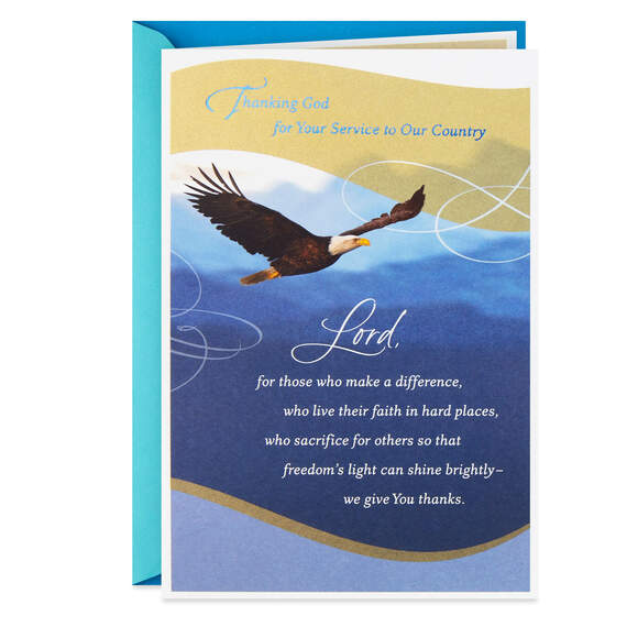 Thanking God for Your Service Religious Veterans Day Card, , large image number 1