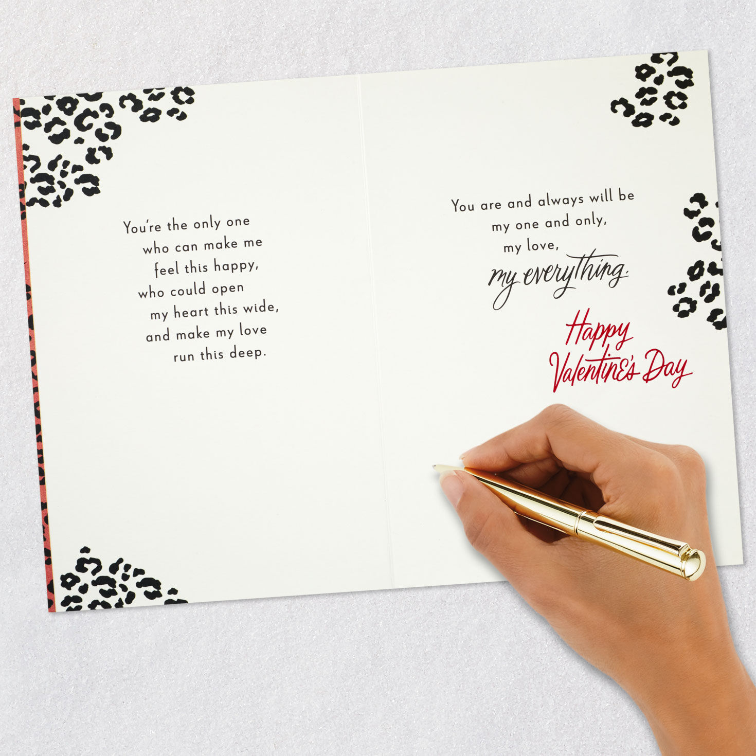 Animal Print Heart Wife Valentine's Day Card signing card image number 7