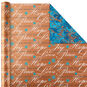 Blue and Gold Holiday Reversible Wrapping Paper  image number 4
